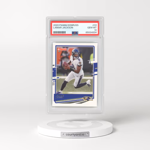2020 Panini Donruss #33 Lamar Jackson (PSA 10 GEM MINT)
