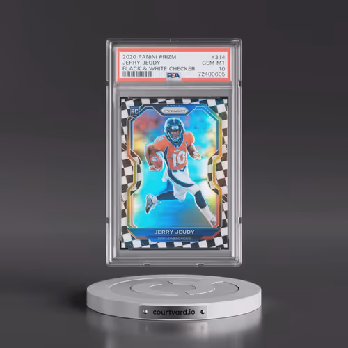 2020 Panini Prizm #314 Jerry Jeudy - Black & White Checker (PSA 10 GEM MINT)