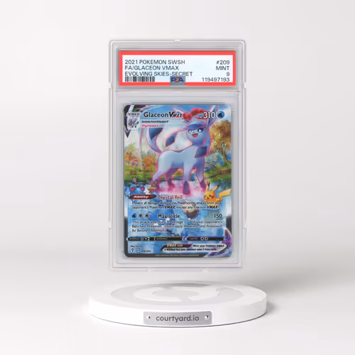 2021 Pokémon Sword & Shield Evolving Skies #209 Glaceon Vmax - Full Art Secret (PSA 9 MINT)