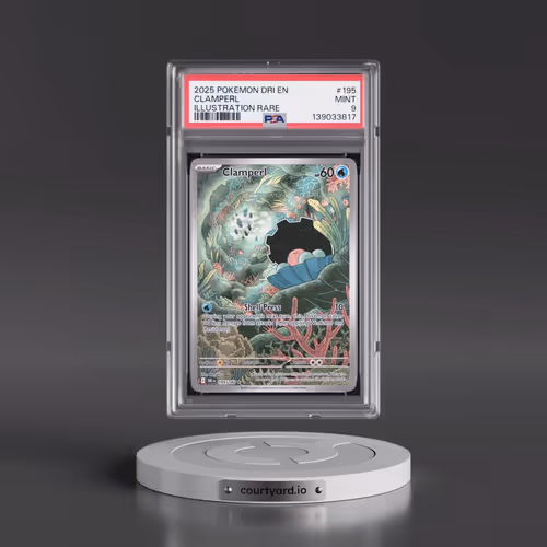 2025 Pokémon Dri EN-Destined Rivals #195 Clamperl - Illustration Rare (PSA 9 MINT)