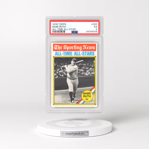 1976 Topps #345 Babe Ruth - All Time All-Star (PSA 5 EX)