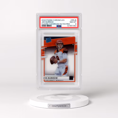 2020 Panini Chronicles Clearly Donruss Rated Rookies #RRJB Joe Burrow (PSA 8 NM-MT)