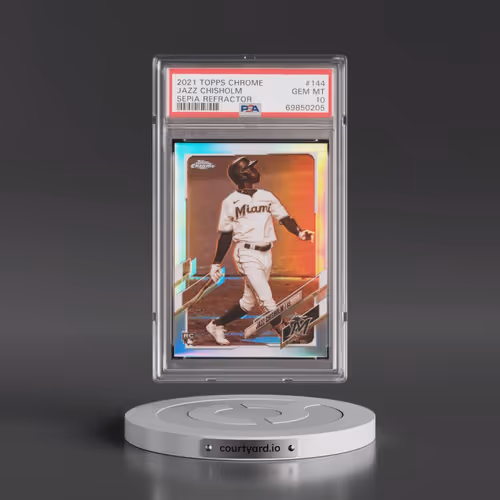 2021 Topps Chrome #144 Jazz Chisholm - Sepia Refractor (PSA 10 GEM MINT)