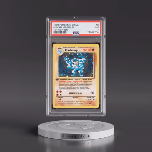 1999 Pokémon Game #8 Machamp - 1st Edition Holo (PSA 7 NM)