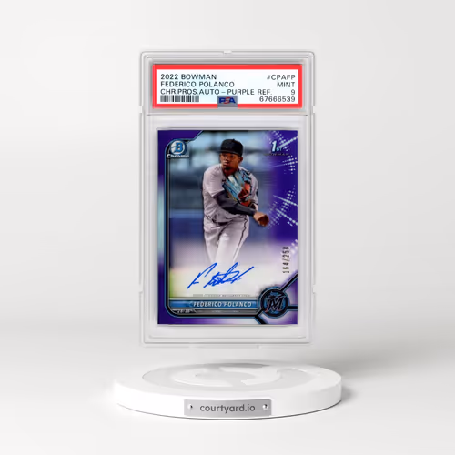 2022 Bowman Chrome Prospect Autographs #CPAFP Federico Polanco - Purple Refractor (PSA 9 MINT)