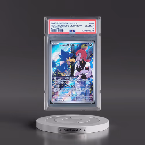 2025 Pokémon SV10-Glory of Team Rocket #106 Team Rocket's Murkrow - Art Rare (PSA 10 GEM MINT)