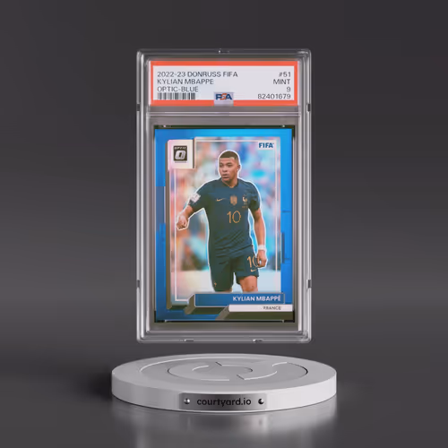 2022 Panini Donruss FIFA #51 Kylian Mbappe - Optic-Blue (PSA 9 MINT)