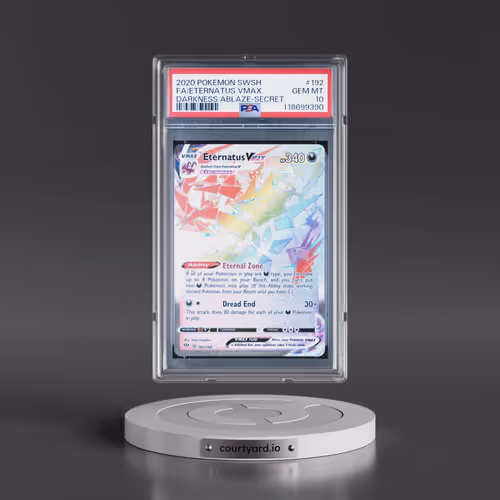 2020 Pokémon Sword & Shield Darkness Ablaze #192 Eternatus Vmax - Full Art Secret (PSA 10 GEM MINT)