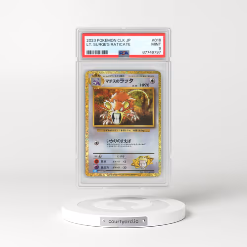 2023 Pokémon Clk-Trading Card Game Classic Blastoise & Suicune EX Deck #016 LT. Surge's Raticate (PSA 9 MINT)