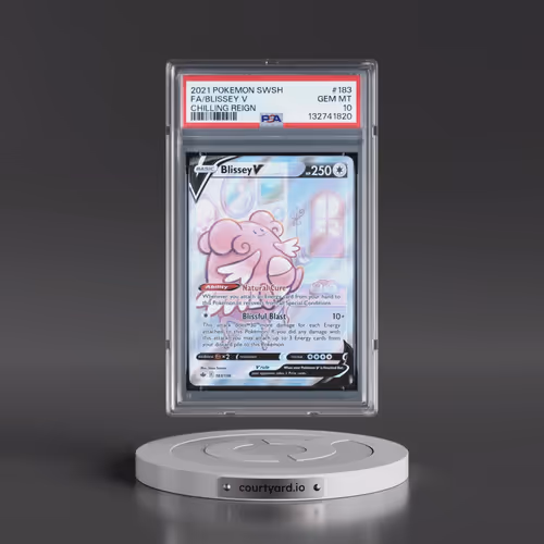 2021 Pokémon Sword & Shield Chilling Reign #183 Blissey V - Holo Full Art (PSA 10 GEM MINT)