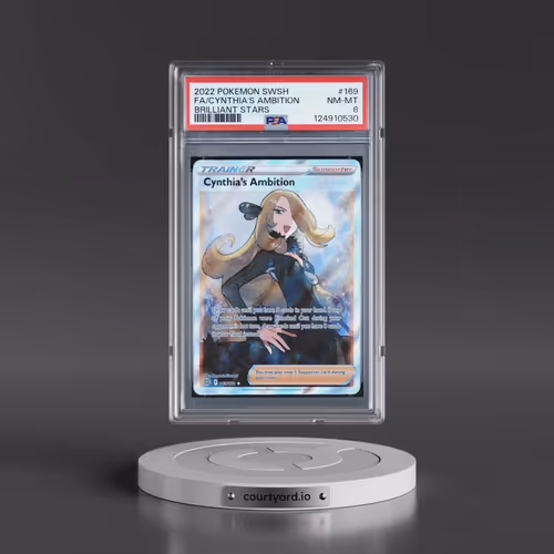 2022 Pokémon Sword & Shield Brilliant Stars #169 Cynthia's Ambition - Full Art (PSA 8 NM-MT)