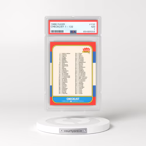 1986 Fleer #132 Checklist 1-132 (PSA 7 NM)