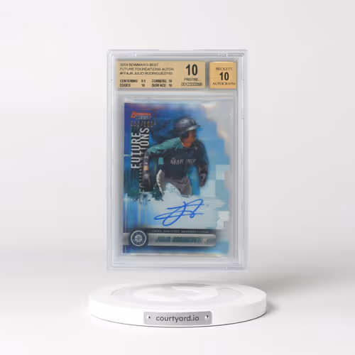 2019 Bowman's Best Future Foundations Die-Cut Autograph #JR Julio Rodriguez (BGS 10 PRISTINE)