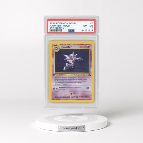 1999 Fossil #6 Haunter - 1st Edition Holo (PSA 8 NM-MT)