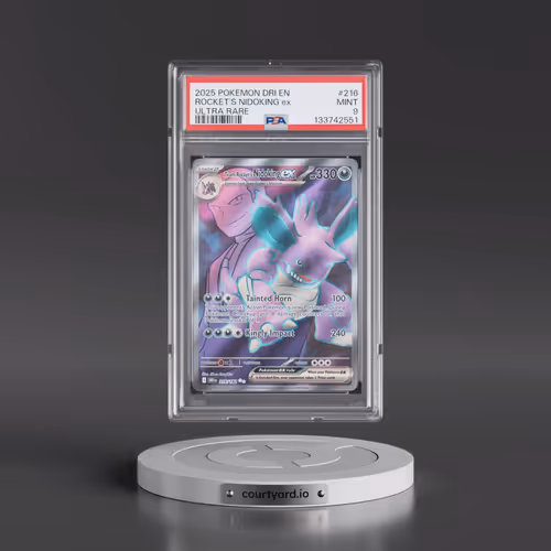 2025 Pokémon Dri EN-Destined Rivals #216 Team Rocket's Nidoking EX - Holo Ultra Rare (PSA 9 MINT)