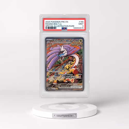 2025 Pokémon Pre EN-Prismatic Evolutions #166 Raging Bolt EX - Holo Special Illustration Rare (PSA 9