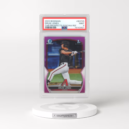 2023 Bowman Chrome Prospects #BCP25 Druw Jones - Fuchsia Refractor (PSA 9 MINT)