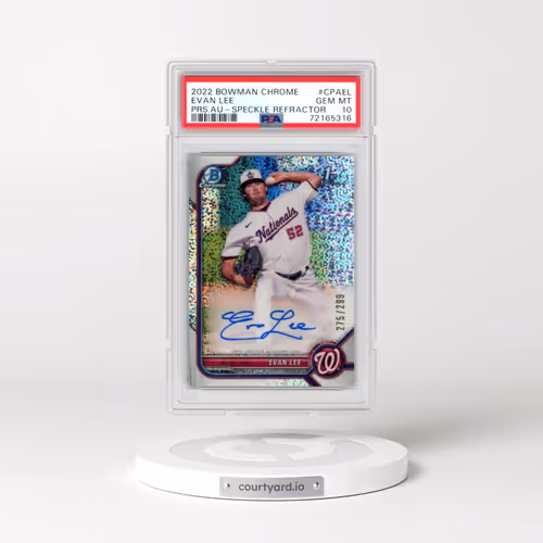 2022 Bowman Chrome Prospect Autographs #CPAEL Evan Lee - Speckle Refractor (PSA 10 GEM MINT)