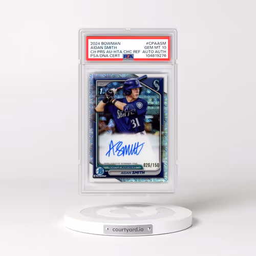 2024 Bowman Chrome Prospect Autographs #CPAASM Aidan Smith - Hta Choice Refractor (PSA 10 GEM MINT)