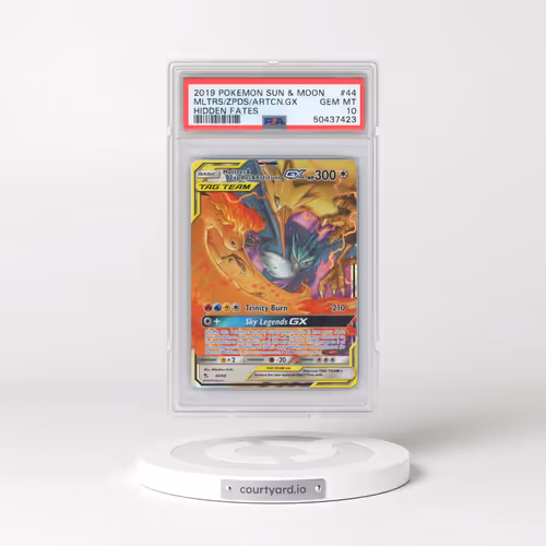 2019 Pokémon Sun & Moon Hidden Fates #44 Moltres & Zapdos & Articuno GX - Holo (PSA 10 GEM MINT)