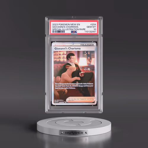 2023 Pokémon Mew EN-151 #204 Giovanni's Charisma - Special Illustration Rare (PSA 10 GEM MINT)