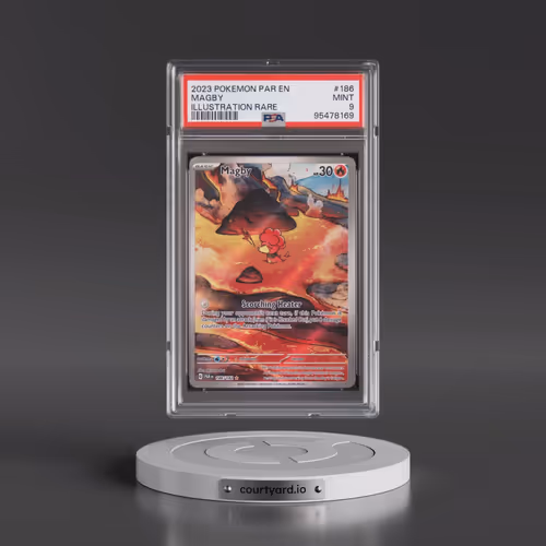 2023 Pokémon Par EN-Paradox Rift #186 Magby - Illustration Rare (PSA 9 MINT)