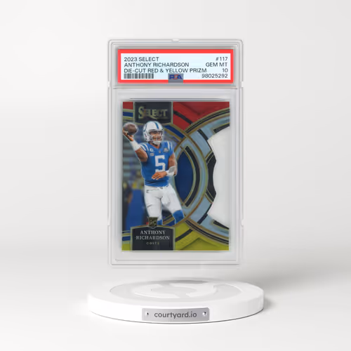 2023 Panini Select #117 Anthony Richardson - Die-Cut Red & Yellow Prizm (PSA 10 GEM MINT)