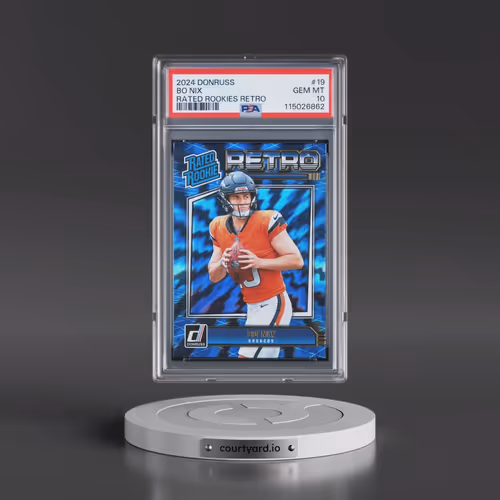2024 Panini Donruss Rated Rookies Retro #19 Bo Nix (PSA 10 GEM MINT)
