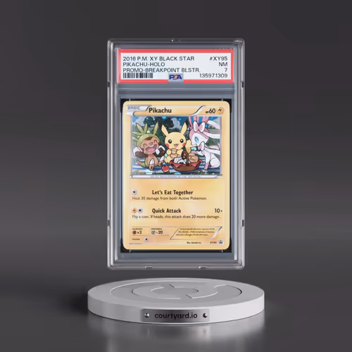 2016 Pokémon XY Black Star Promo #XY95 Pikachu - Holo Breakpoint Blisters (PSA 7 NM)