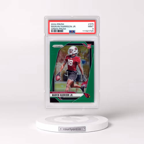 2024 Panini Prizm #375 Marvin Harrison Jr. - Green Prizm (PSA 9 MINT)