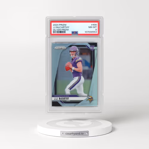 2024 Panini Prizm #400 JJ McCarthy - Silver Prizm (PSA 8 NM-MT)