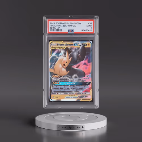 2019 Pokémon Sun & Moon Team Up #33 Pikachu & Zekrom GX - Holo (PSA 9 MINT)