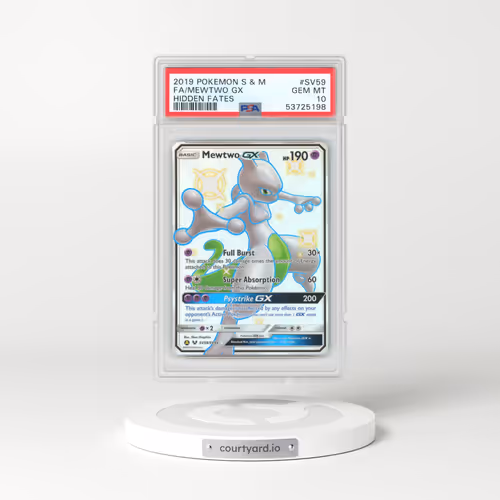 2019 Hidden Fates #SV59 Mewtwo GX - Full Art Holo (PSA 10 GEM MINT)