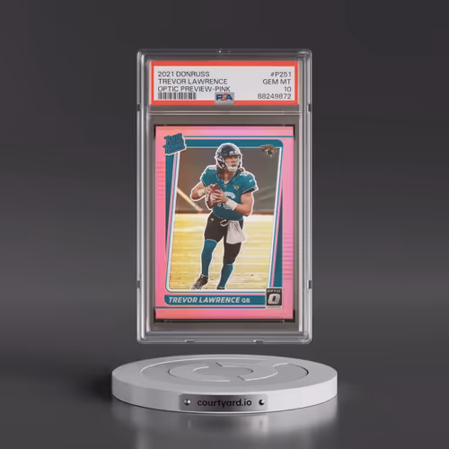2021 Panini Donruss #P251 Trevor Lawrence - Optic Preview-Pink (PSA 10 GEM MINT)