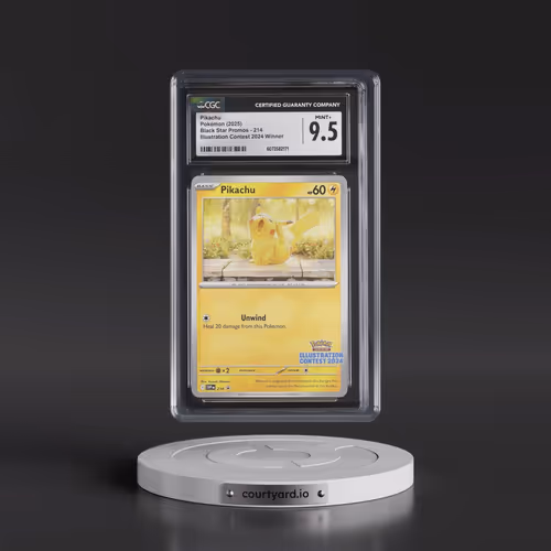 2025 Pokémon Svp EN-SV Black Star Promo #214 Pikachu - Illustration Contest 2024 (CGC 9.5 MINT+)