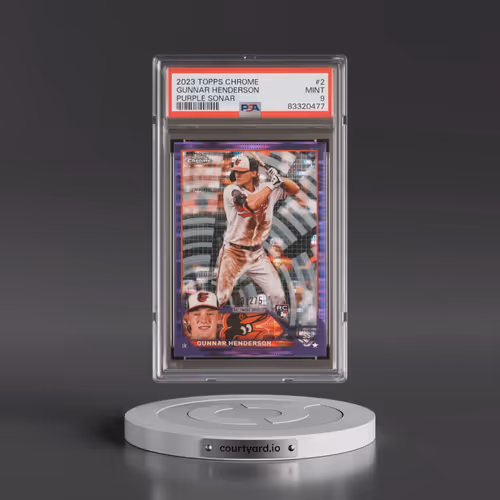 2023 Topps Chrome #2 Gunnar Henderson - Purple Sonar Refractor (PSA 9 MINT)