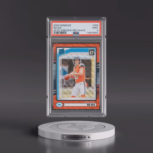 2024 Panini Donruss #369 Bo Nix - Optic Preview-Red Wave (PSA 9 MINT)