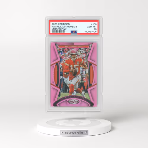 2023 Panini Certified #100 Patrick Mahomes II - Mirror Pink (PSA 10 GEM MINT)