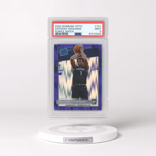 2020 Panini Donruss Optic #151 Anthony Edwards - Purple Shock (PSA 9 MINT)