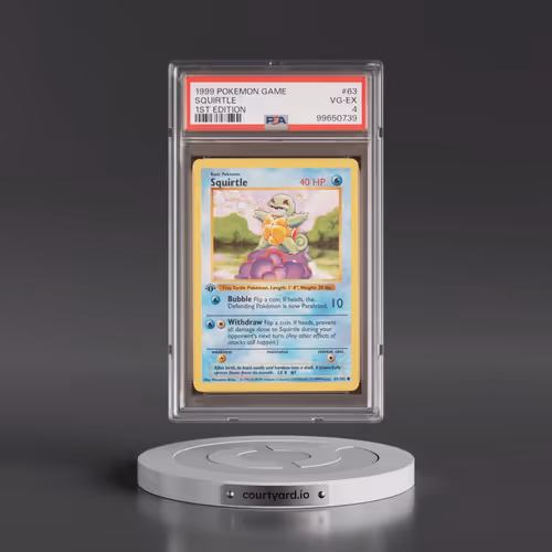 1999 Pokémon Game #63 Squirtle - 1st Edition (PSA 4 VG-EX)