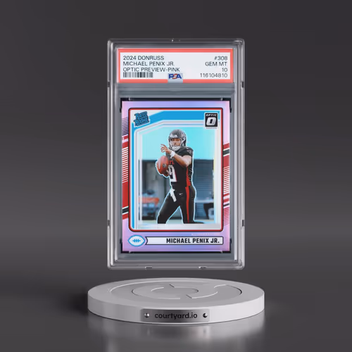2024 Panini Donruss #308 Michael Penix Jr. - Optic Preview-Pink (PSA 10 GEM MINT)