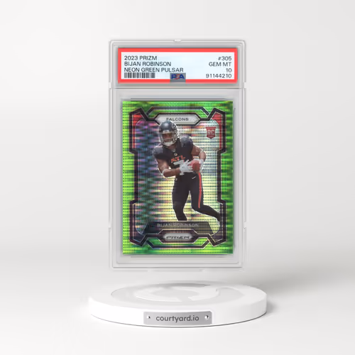 2023 Panini Prizm #305 Bijan Robinson - Neon Green Pulsar (PSA 10 GEM MINT)