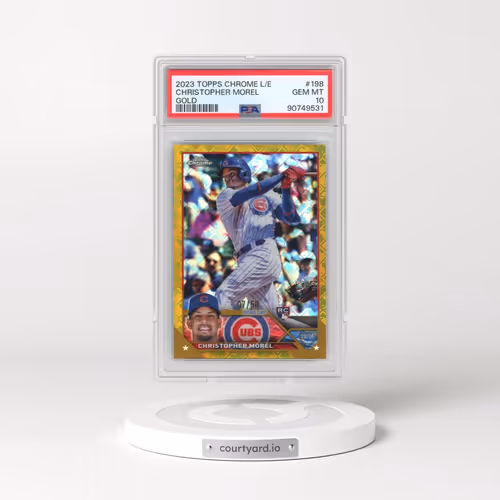 2023 Topps Chrome Logofractor Edition #198 Christopher Morel - Gold Refractor (PSA 10 GEM MINT)