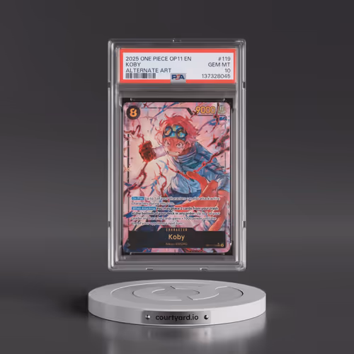2025 One Piece OP11-A Fist of Divine Speed #119 Koby - Alternate Art (PSA 10 GEM MINT)