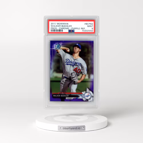 2017 Bowman Prospects #BCP82 Walker Buehler - Chrome-Purple Refractor (PSA 9 MINT)