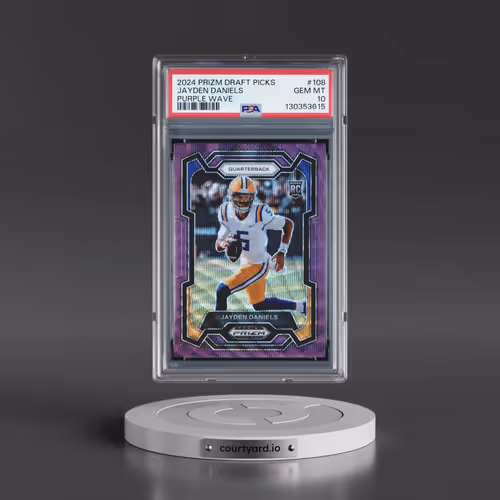 2024 Panini Prizm Draft Picks #108 Jayden Daniels - Purple Wave (PSA 10 GEM MINT)