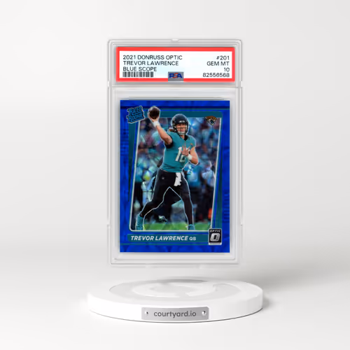 2021 Panini Donruss Optic #201 Trevor Lawrence - Blue Scope (PSA 10 GEM MINT)