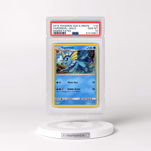 2019 Pokémon Sun & Moon Hidden Fates #18 Vaporeon - Holo (PSA 10 GEM MINT)