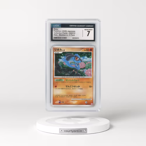 2009 Collection Packs #008/012 Riolu - Mewtwo Lv. X Pack - PtM (Purple) Holo (CGC 7 NM)