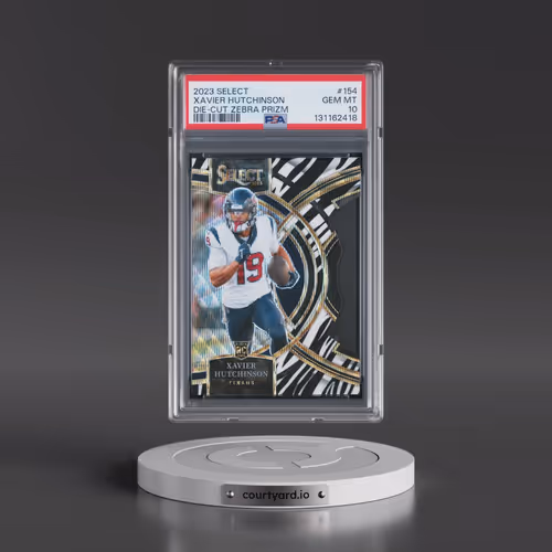 2023 Panini Select #154 Xavier Hutchinson - Die-Cut Zebra Prizm (PSA 10 GEM MINT)